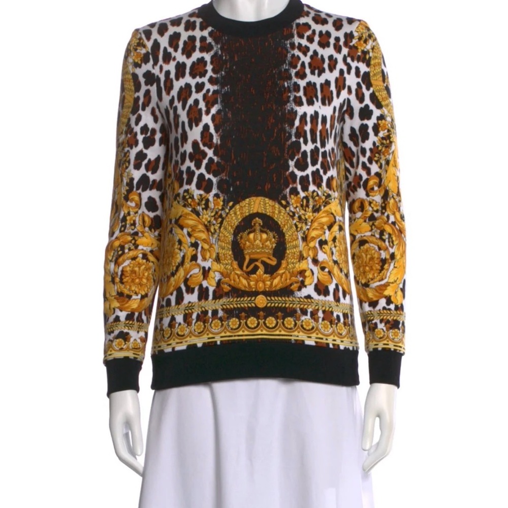 Versace Women's Wild Baroque Cotton Sweater Tribute SS 1992 size US 4